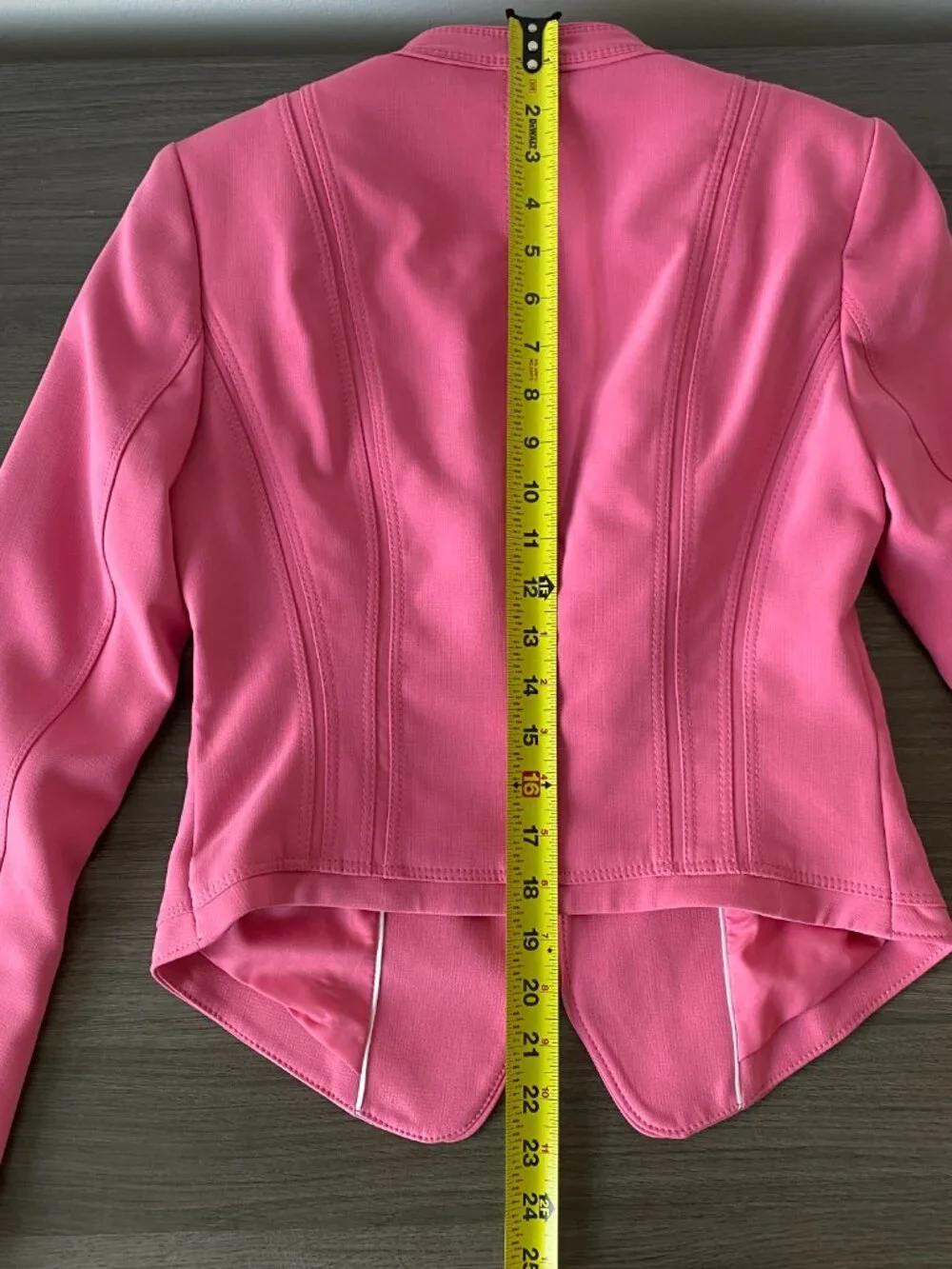 White House Black Market Pink Moto Jacket | Size 0 | Chic Fitted Blazer - Picture 12 of 12